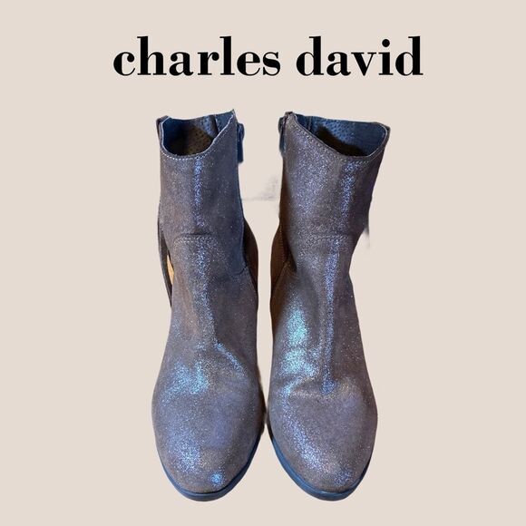 Charles David Glitter Fringe Ankle Booties 6 - Picture 3 of 6